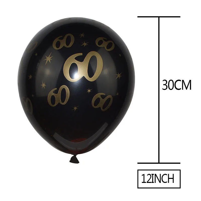10pcs 60balloon 18/21/31/40/50th черный золотой счастливый посуда для вечеринки в честь Дня Рождения наборы скатерть чашки тарелки салфетки Свадебные принадлежности для юбилейной вечеринки - Цвет: 10pcs 60balloon