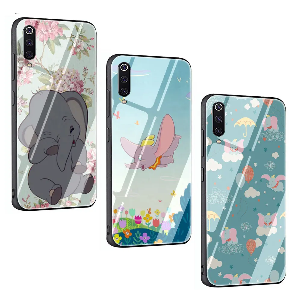 Dumbo Tempered Glass Phone Cover Case For Xiaomi Mi 8 9 Redmi 4X 6A Note 5 6 7 Pro Pocophone F1