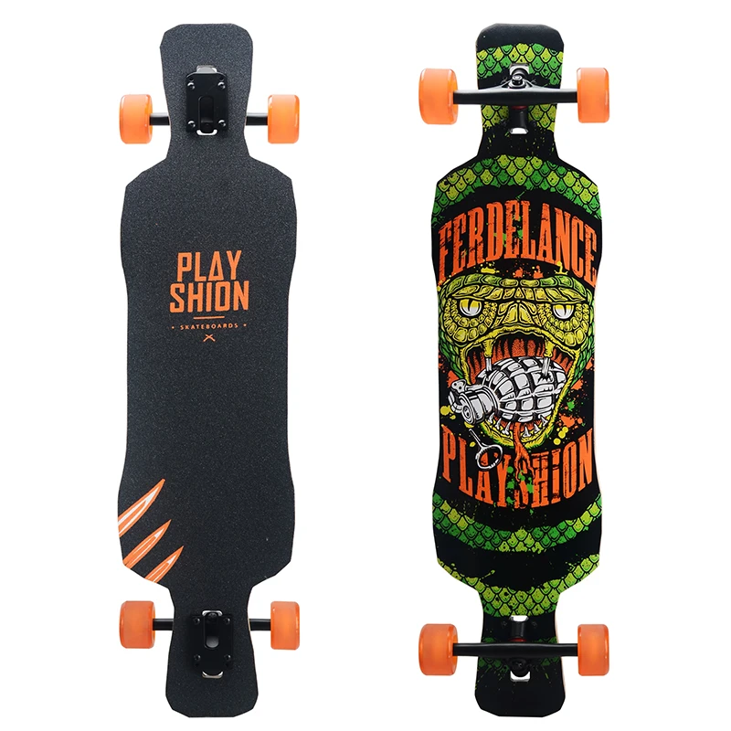 PLAYSHION Дважды Kicktail Фристайл Longboard Полное (38.5 Дюймов) | Спорт и развлечения