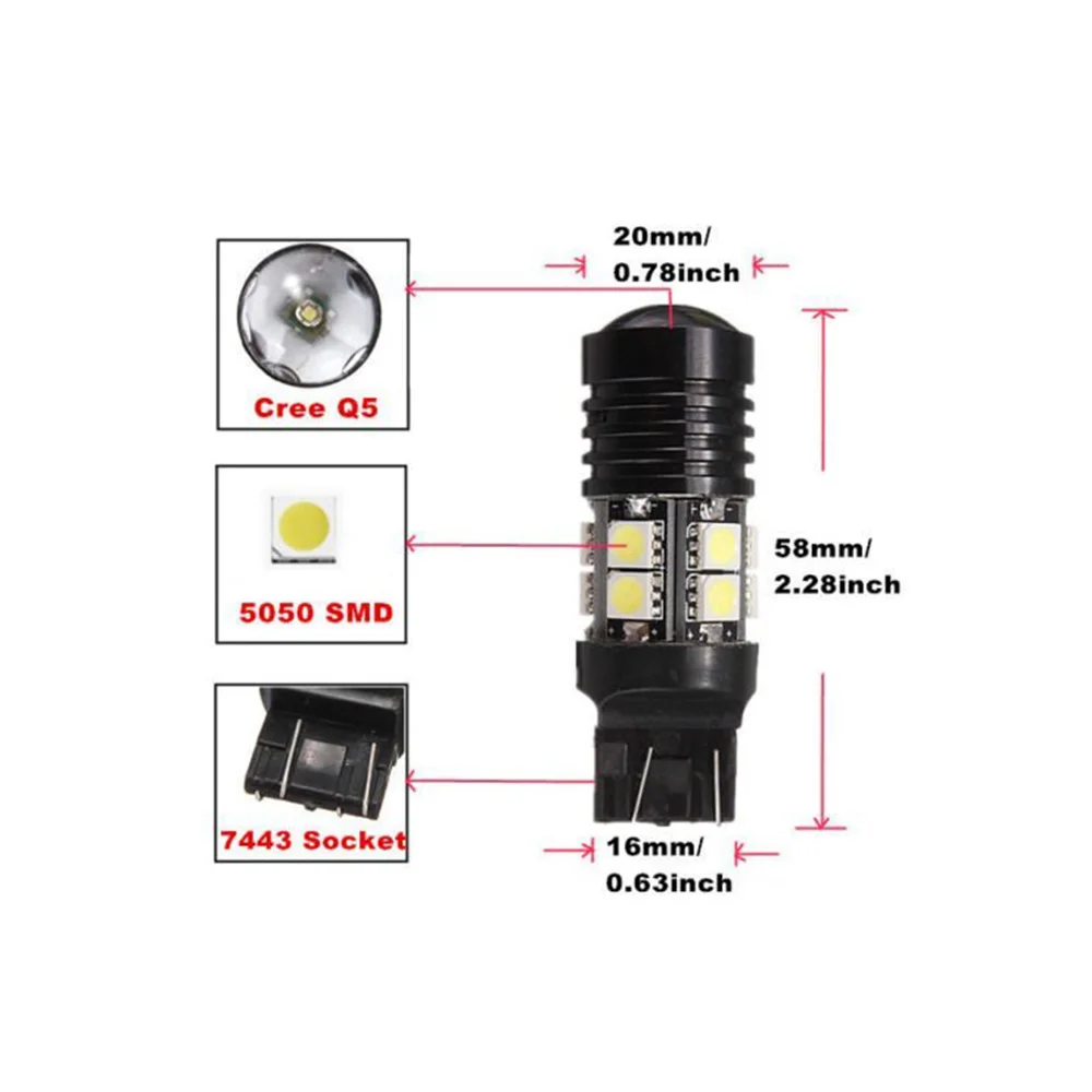 T20 7443 5050 12 SMD Q5 светодиодный автомобильный светильник с поворотным сигналом