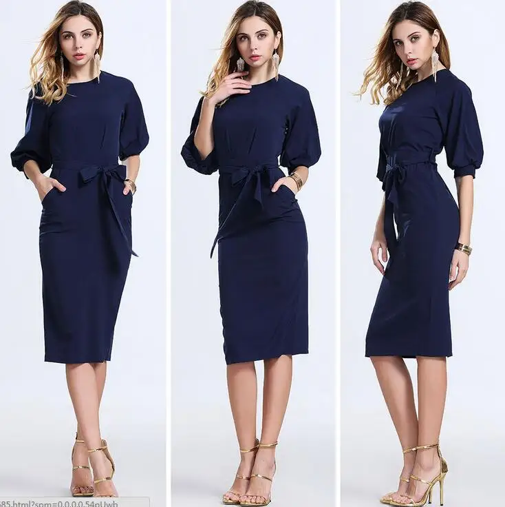 Летнее платье 2018 женское стандартное шифоновое средней длины с рукавами