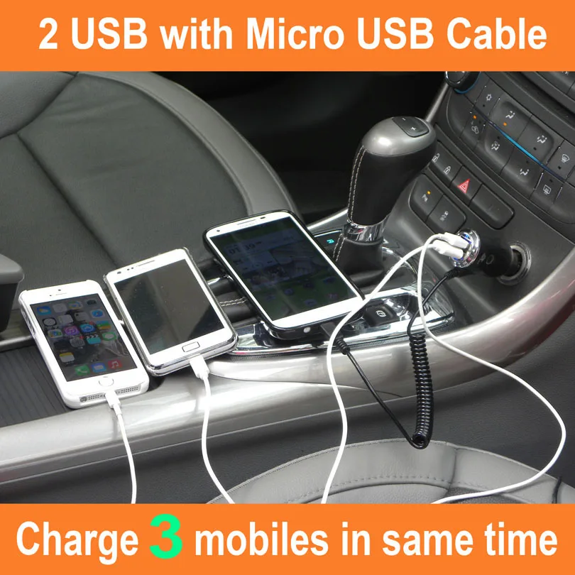 XCGaoon micro USB 5 V 2A автомобиля Зарядное устройство адаптер с 2 портами (стандарт Порты