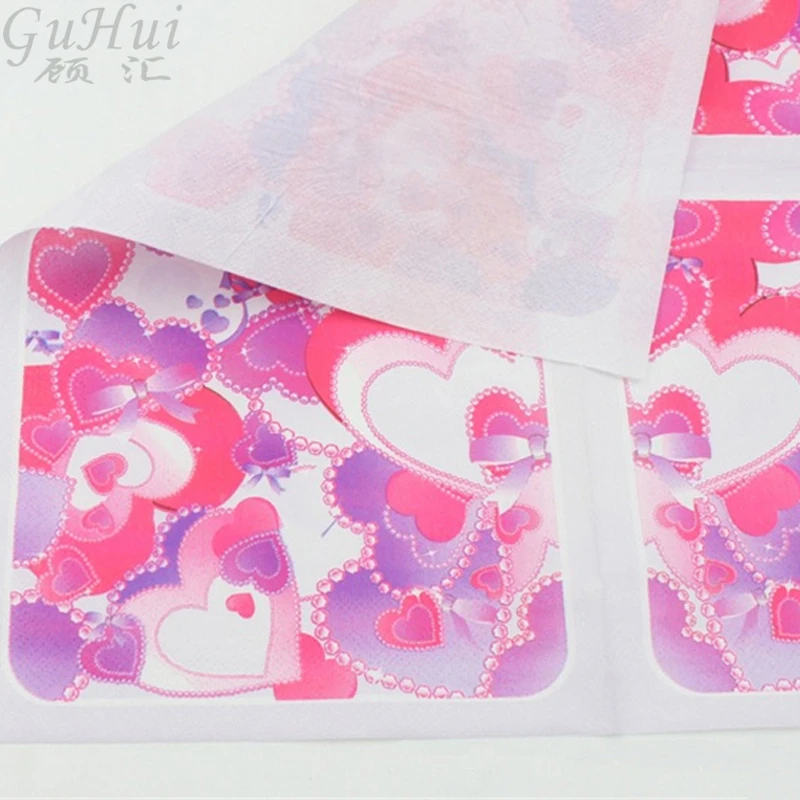 100 шт Романтические Розовые и фиолетовые Свадебные Бумажные салфетки вечерние