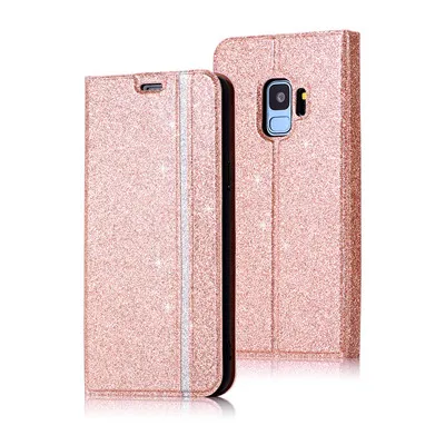 Rose gold Роскошный тонкий Чехол-книжка из кожи+ ТПУ, мягкий чехол-книжка для samsung galaxy S9 S8 Plus Note9, чехол для samsung S8 S9 Plus, чехол - Цвет: Rose gold