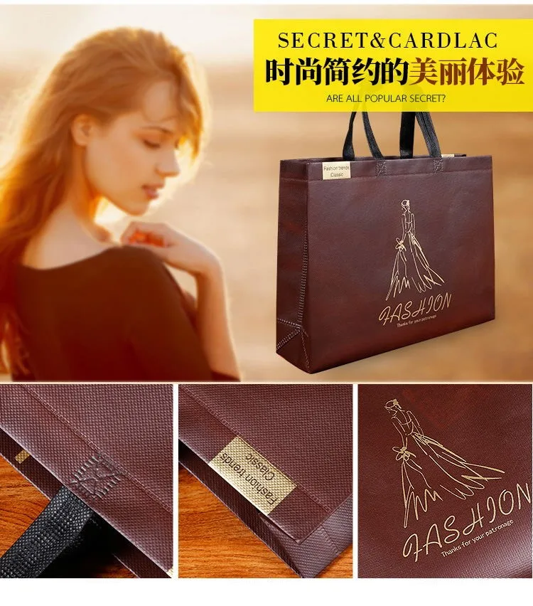 10 шт./лот, нетканые подарочные сумки с ручками, большой размер, многоразовая хозяйственная сумка для одежды/обуви/шарфа, сумки с принтом логотипа