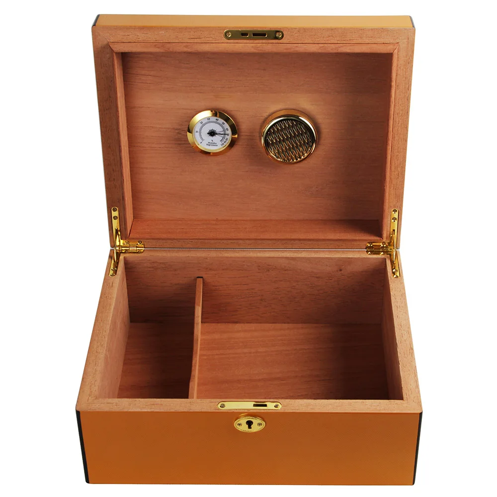 COHIBA Желтый Отделка испанский кедр хьюмидор w/блокировки 50 80 граф|humidor cohiba|humidor