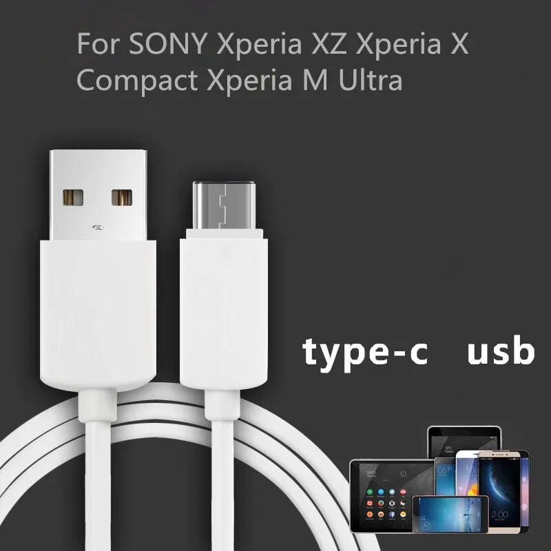USB Type-C кабель для передачи данных мобильный телефон SONY Xperia XZ X Compact M Ultra 1m зарядки и