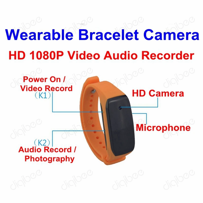 Новый Fashioh Спорт Смарт Браслет Full HD 1080p носимых камера Mini DV 1920x1080 Аудио Видео