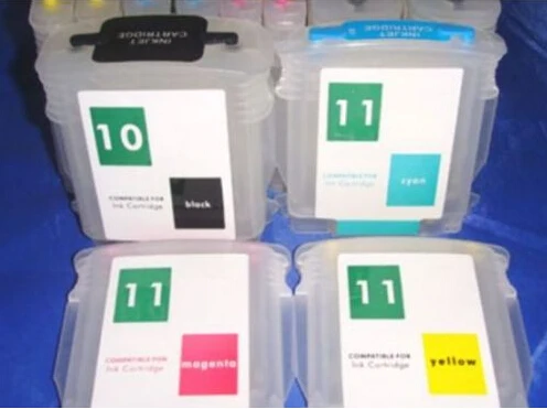 

FOR HP 10 and 11 4 COLOR REFILLABLE CARTRIDGE WITH AUTO RESETTING Chip printer parts