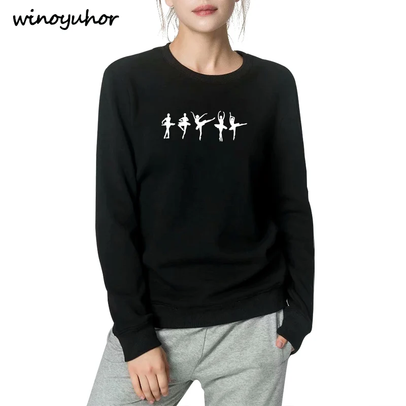 Fashion Winter Hoodies Women Ballerina Ballet Dancer Dancing With Art Sweatshirts Girl Casual Tops Camiseta Femenina | Женская одежда
