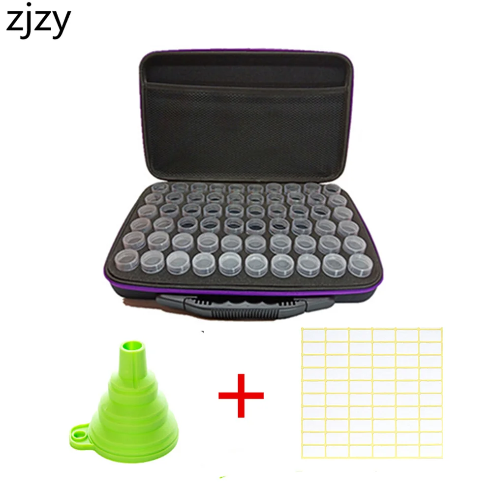 

60 Bottles Diamond Painting Cross Stitch Accessories Tool Box Container Diamond Storage Full Square Round 5D Embroidery Mosaic