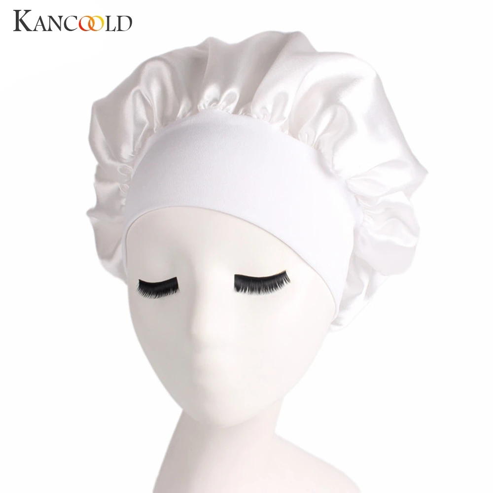 

KANCOOLD Hat woman Satin Solid Wide-brimmed Hair Band Sleep Cap Chemotherapy Hat Hair high quality hat woman 2018NOV15
