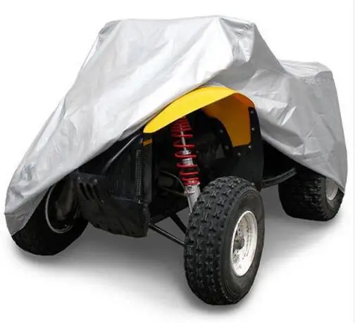 

Big Size Silver XXXL Motorcycle Cover Waterproof Heatproof PU ATV Cover Silver Quad Motorbike Covering Storage Bag