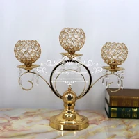 elegant crystal centerpiece candle holder gold candelabra wedding decorative candlestick event party supplies