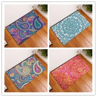 durable commercial door mats flannel rainbow color mandala lotus floral rugs anti slip 4060cm bedroom bedside foot pads