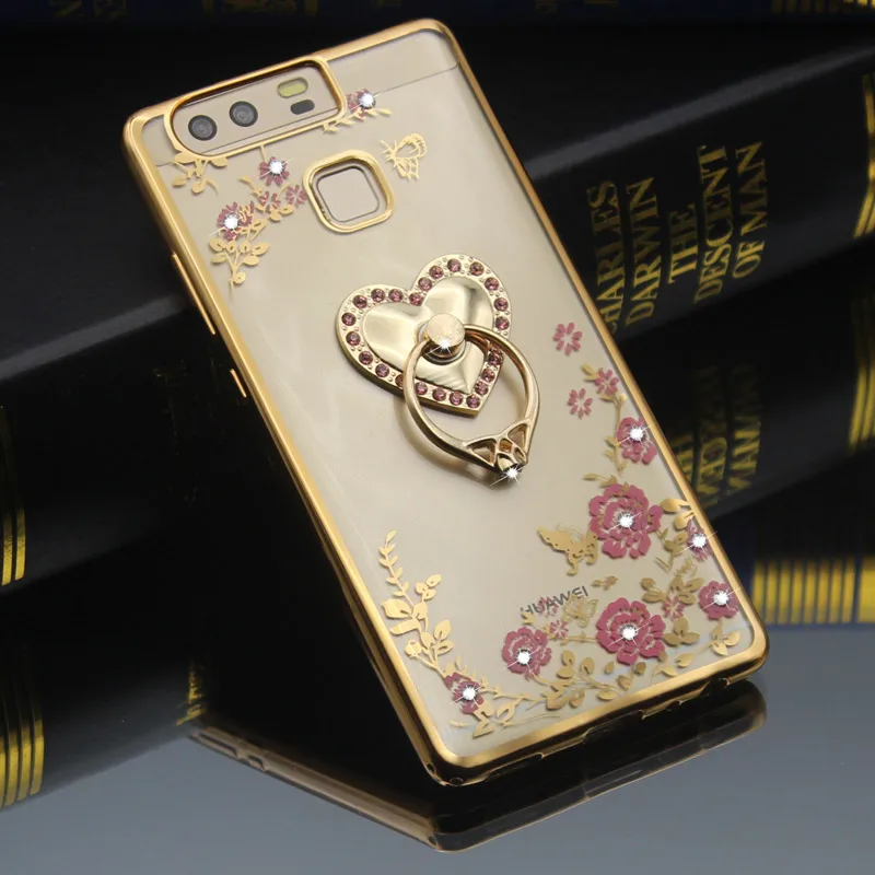 Задняя крышка для huawei P8 P9 P10 Lite Nova Plus 2017 Royal Luxury кремния кристалл алмаза блеск ТПУ