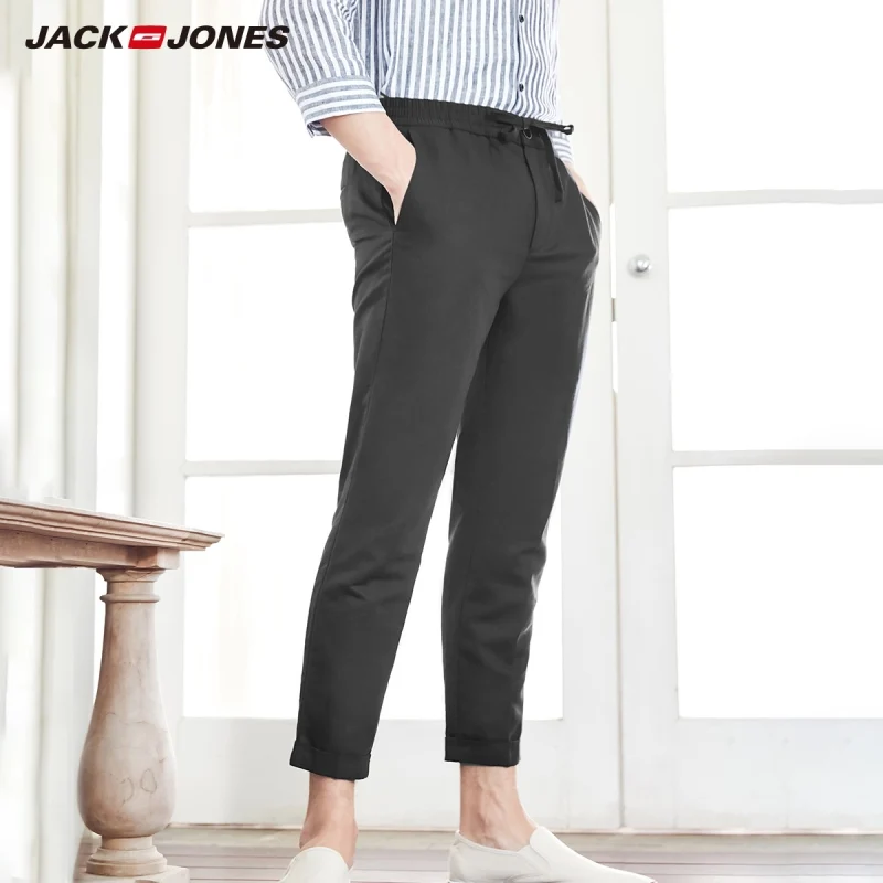 JackJones мужские облегающие укороченные брюки из льна и хлопка повседневные длиной