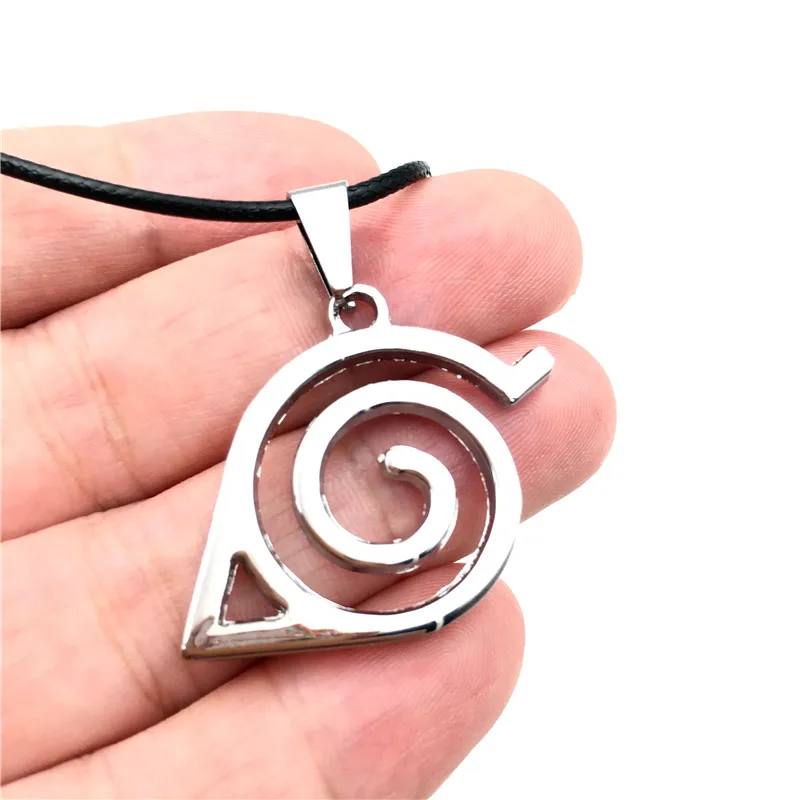 Оптовая продажа 10 шт./лот аниме ювелирные изделия по Наруто с логотипом konoha подвеска ожерелье веревкой цепь