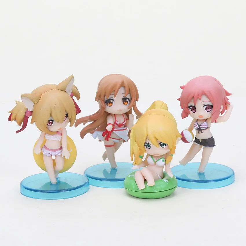 Carino figura Spada Arte онлайн SAO Кирито Асуна Niitengo ver. Костюм Да багно дель ПВХ фигурка 6 см 4