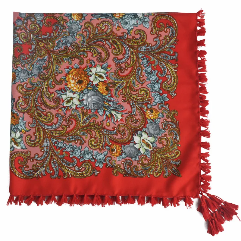 2017 Новых Женщин Способа Квадратных Зима Wrap Шарф Люксовый Бренд Леди Кисточкой