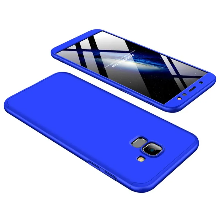 Синий Для samsung Galaxy A6 Plus чехол 360 полная защита противоударный жесткий тонкий задний Чехол для samsung A6 чехол для телефона s Coque - Цвет: Синий