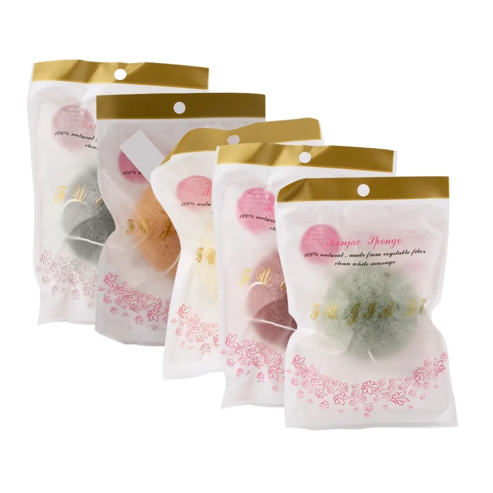 Спонж Конняку натуральный 5 цветов уход за лицом очищающая губка отбеливание