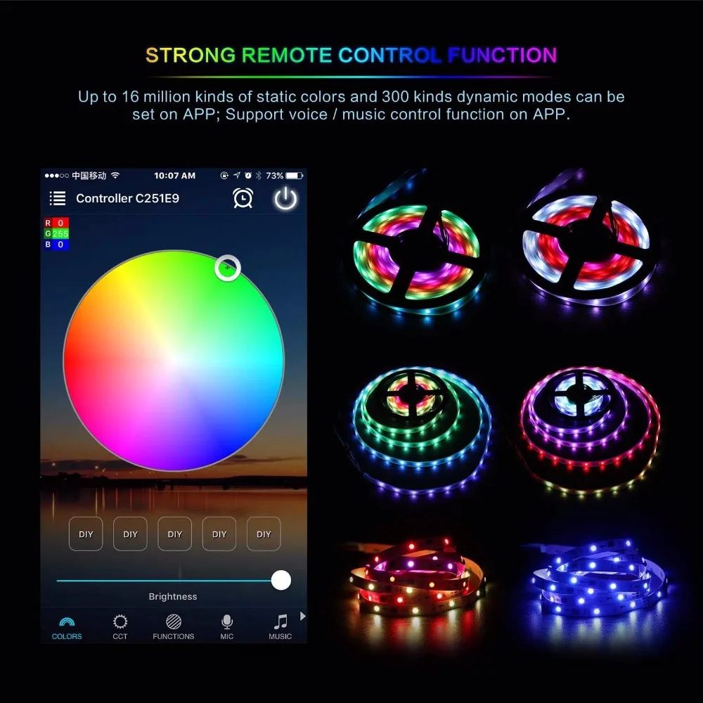 Wi Fi RGB светодио дный пульт дистанционного управления Музыка Таймер Amazon Alexa Google