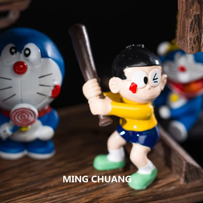 

Doraemon Nobita Nobi Minamoto Shizuka Konta Takeshi Honekawa Suneo With LED Light Resin Action Figure Toy BOX Holiday Gift J558