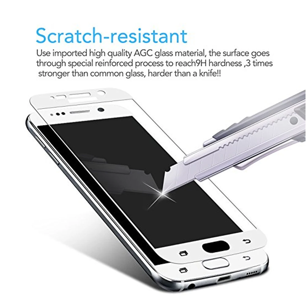 Опции Премиум изогнутое закаленное стекло для защиты экрана чехол Samsung S7 S6 S5 S8 A3 5 7
