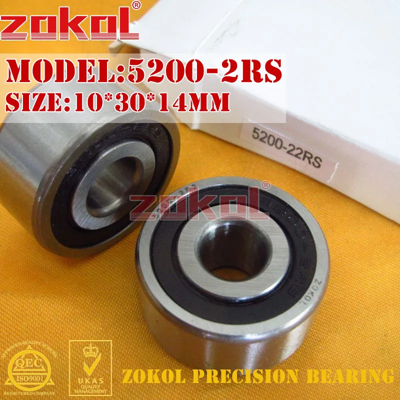 Осевой Угловой шаровой подшипник zokol 5200 2RS 3200 2RZ (3056200) 10*30*14 мм| |