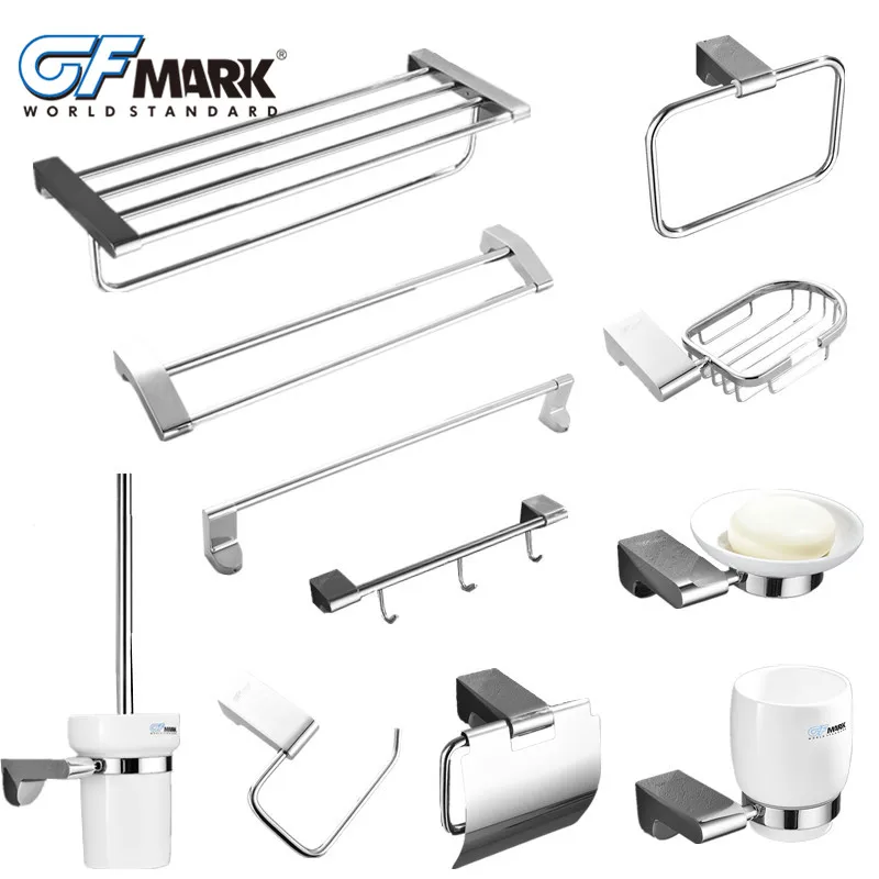 GFmark хромированные аксессуары для ванной комнаты держатели полотенец кольцо мыла