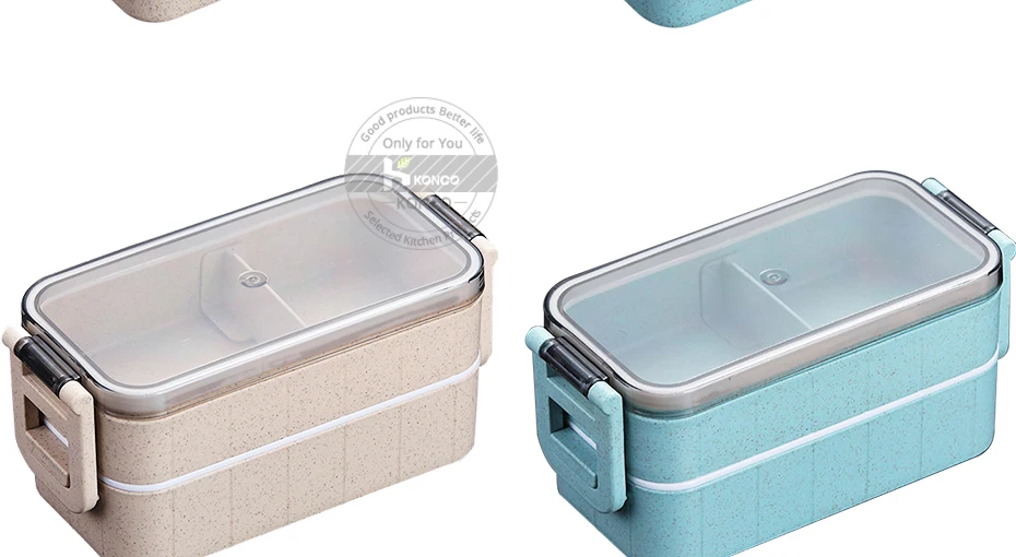 Konco японская микроволновая печь Bento Box Пшеничная солома детский Ланч-бокс герметичный Bento Ланч-бокс для детей школьный контейнер для еды