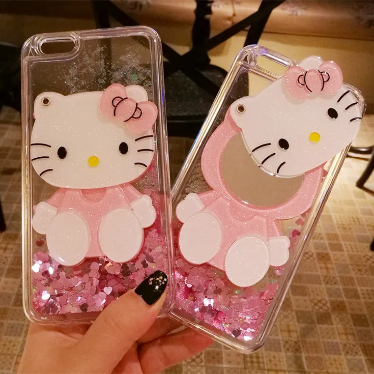 3D move для iphone Xs/xsmax чехол милый bling love liquid 8 7 6 6s plus розовый корпус/висячий шейный