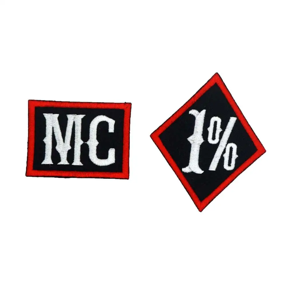 1% MC бирка с железом на спине смешная панк-рок вышитая Байкерская мотоциклетная нашивка для жилета, шляпы, джинсов