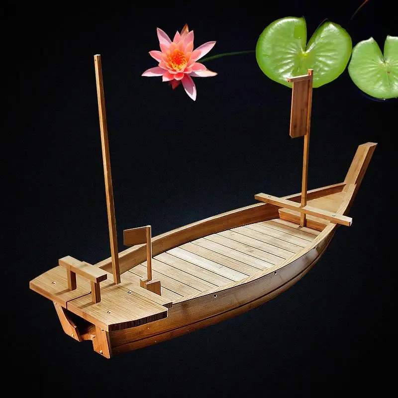 60 см с москитной сеткой Бамбука Суши Лодка бамбук Драконья лодка сашими льда