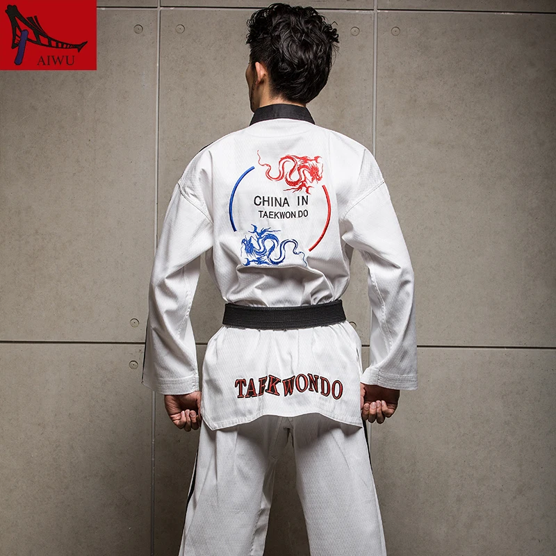 Боевые искусства TKD Tae Kwon Do Корея с V образным вырезом взрослая форма для тхэквондо