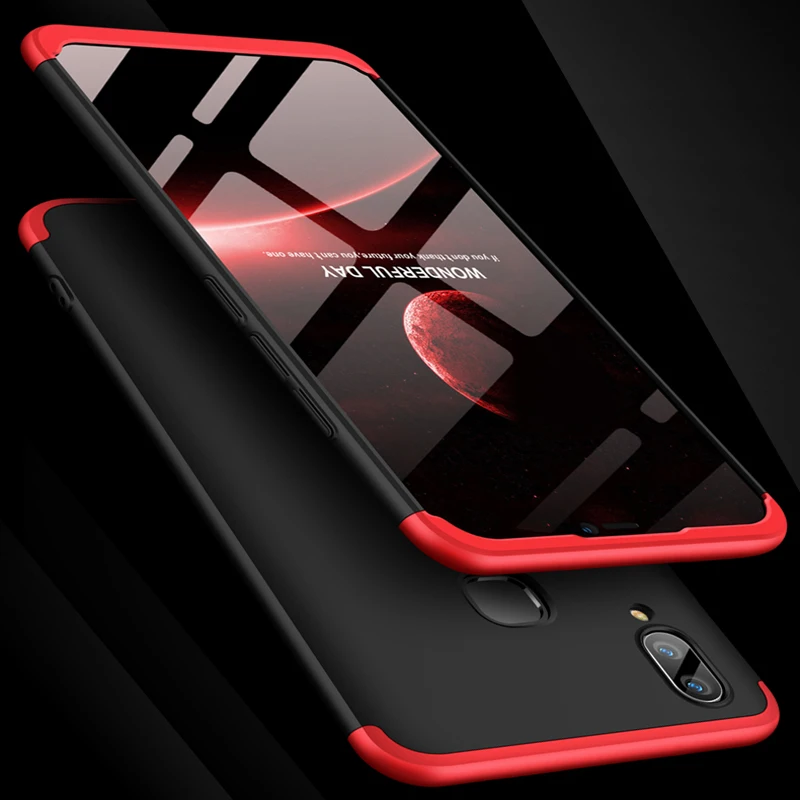 For VIVO Y85 Case 360 Degree Full Body Hard Cover Y 85 Hybrid Shockproof With Tempered Glass 6.26'' | Мобильные телефоны и