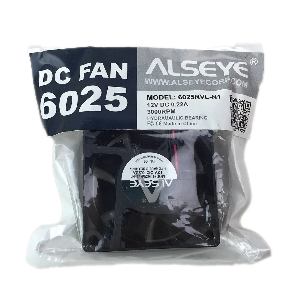 Alseye 6025RVL-N1 (5 шт./лот) ПК охлаждения Cooler DC 12 В 60 мм вентилятор 0.22A 3000 об./мин. для
