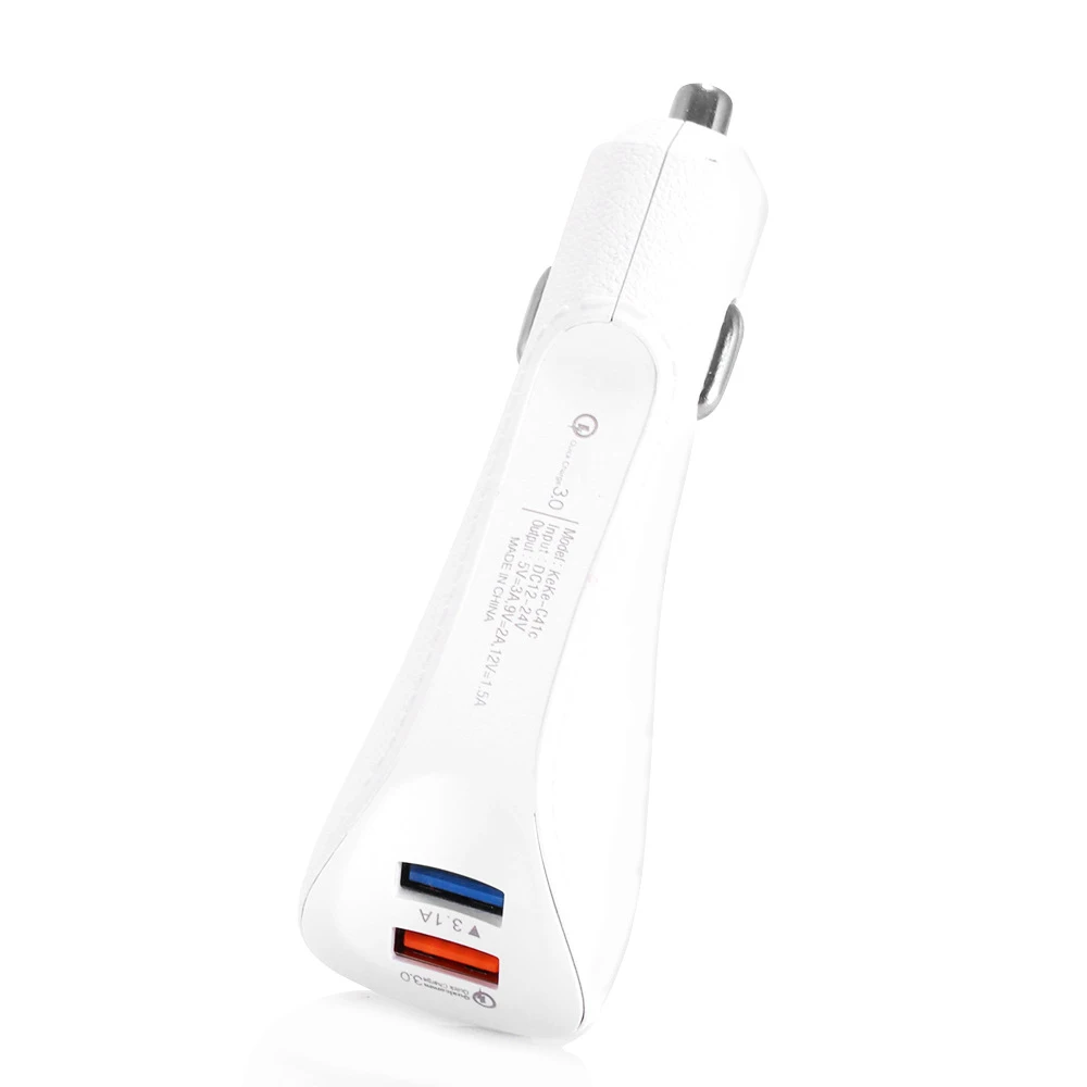 2USB white 3 порты usb-телефон автомобильное зарядное устройство Быстрая быстрая зарядка QC3.0 для Iphone samsung адаптер зарядное устройство телефон зарядка Автомобильная электроника Аксессуары - Название цвета: 2USB white