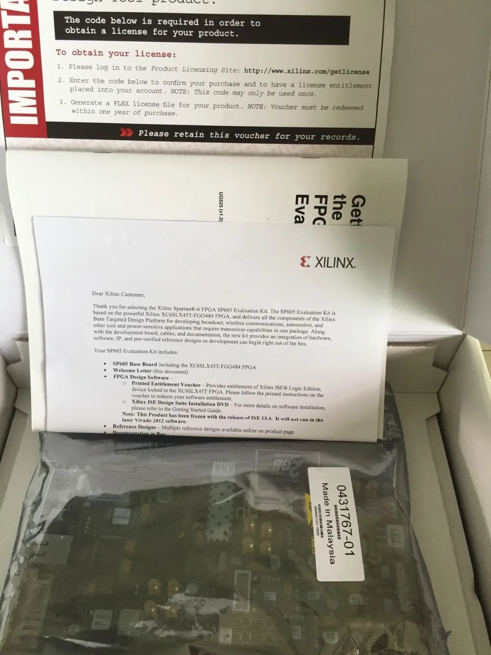 

XILINX FPGA NEW Board Spartan-6 Original EK-S6-SP605-G PCIe GTP FMC SMA