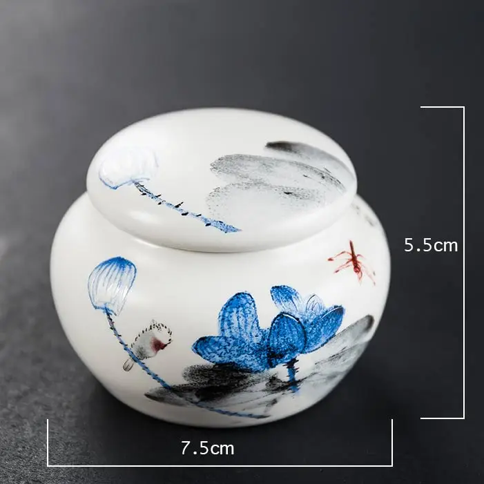 Water lily Мини-синий керамическая урна небольшой кремационные урны для человеческого пепла домашних животных погребальная урна миниатюрный Мемориал погребальные урны обмена пепел - Цвет: Water lily