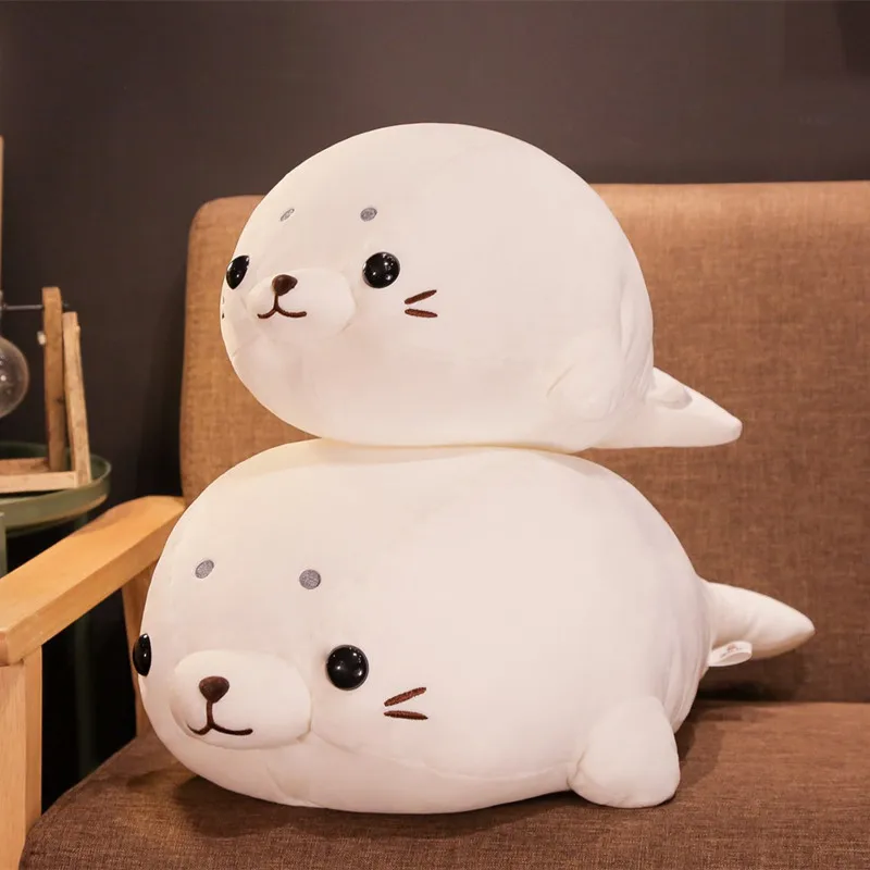 Creative 50/60cm Cute Lifelike White Seals Plush Toy Simulation Soft Elastic Marine Animal Doll Stuffed Pillow Kids Girls Gifts | Игрушки и