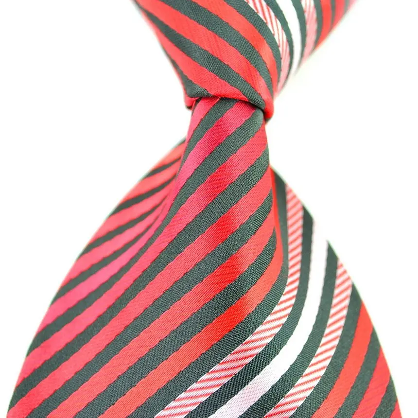 new fashion free shipping Stripe Silk Classic Woven Man Tie Necktie Pink Red White Black Dark Purple|necktie|tie guan yin oolong teanecktie clip |