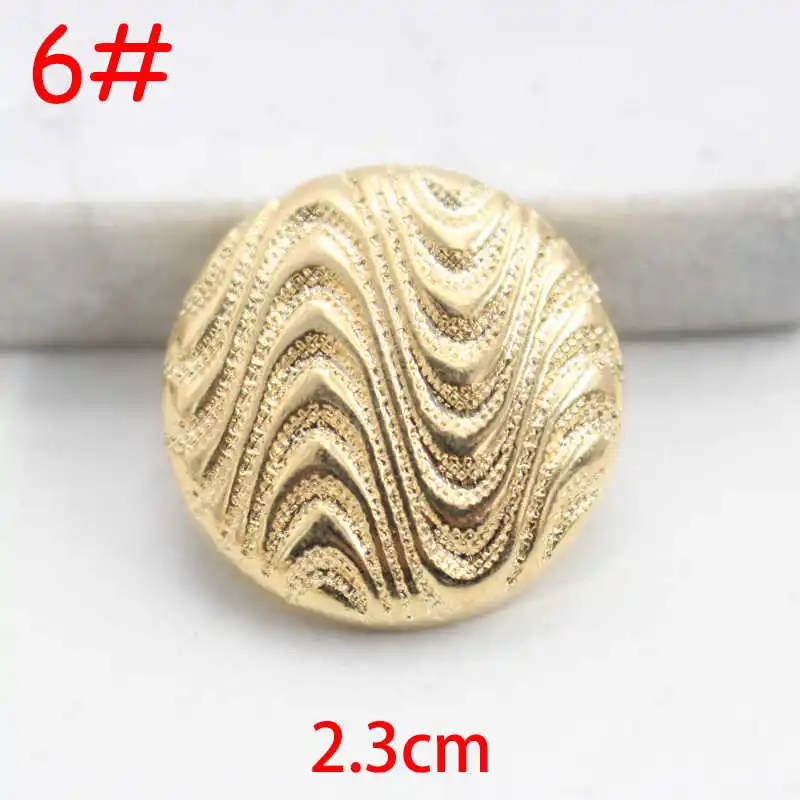 No6-2 2.3cm gold Золотые, черные и Серебристые микс Звезда Сова Цветы Узор 10 шт 18 мм-38 мм металлические пуговицы, аксессуары для одежды, рубашки, брендовые пуговицы для пальто, P57 - Цвет: No6-2 2.3cm gold