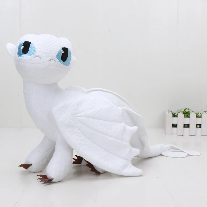 35cm white 35 см Как приручить дракона 3 плюшевые куклы Ночная фурия плюшевый Беззубик игрушка чучела драконы куклы дети подарок на день рождения игрушка - Цвет: 35cm white