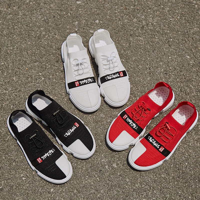 Новинка мужская повседневная обувь кроссовки с дышащей сеткой эластичная лента