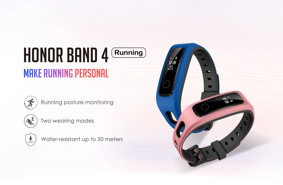 huawei Honor Band 4 Беговая версия обуви-пряжка ударный фитнес-трекер версия Smart 50 м водонепроницаемый монитор сна