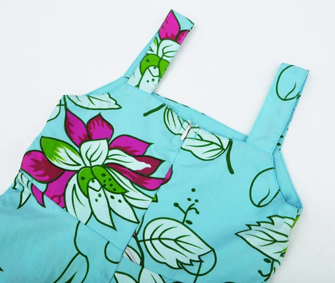 Малыш девочки платья лето 2016 цветочные Подтяжки Малышей девушки одеваются синий