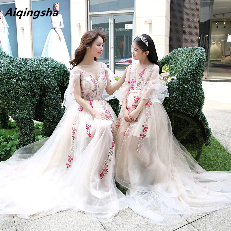Vestido De Noiva/свадебное платье для маленьких девочек и женщин Большая Маленькая мама