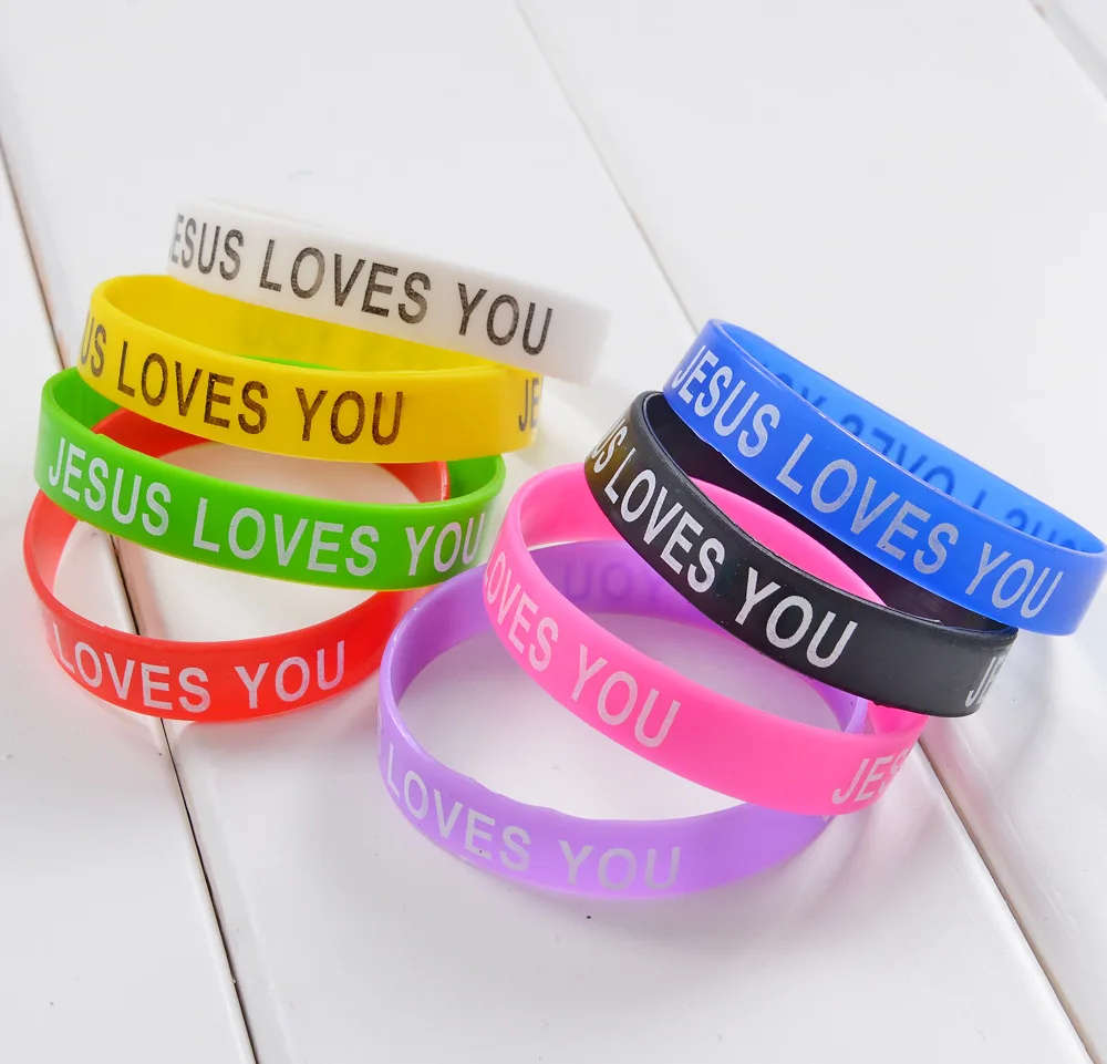 Силиконовый браслет JESUS Love YOU смешанные цвета модные ювелирные украшения для